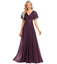 Elegant Sparkle Open Back A-Line Ruched Bust Formal Dress EVENING DRESS prom dress