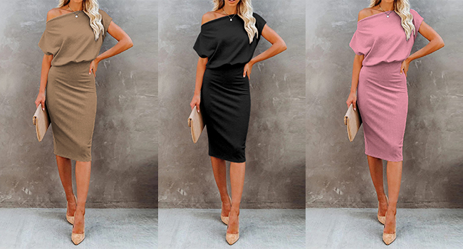 ribbed knit dress off shoulder dress for party sweater dress asymmetrical bodycon dresses fashion