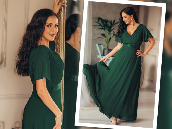 Ever-Pretty Womens Chiffon Floor Length Mother of The Bride Dress Dresses for Wedding Guest