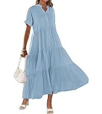 Button Up Flowy Maxi Dresses