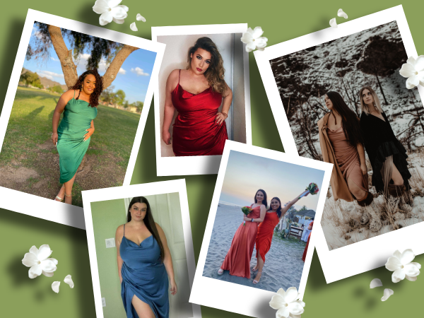 Floerns Women''s Plus Size Satin Spaghetti Strap Cowl Neck Wrap Party Cami Dress