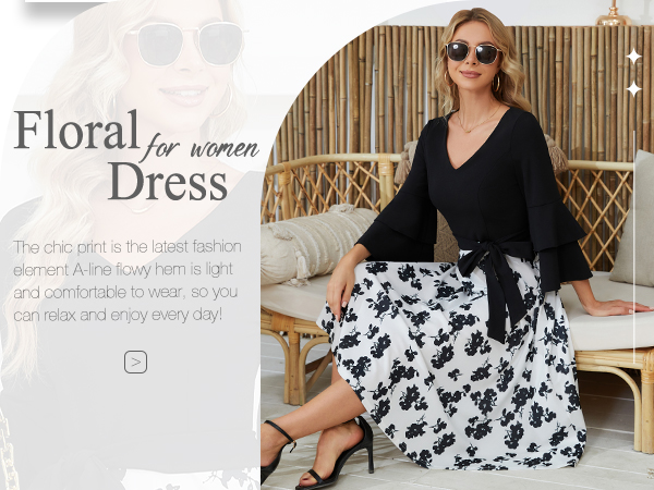 aline dresses for women 2024  black and white dress for women