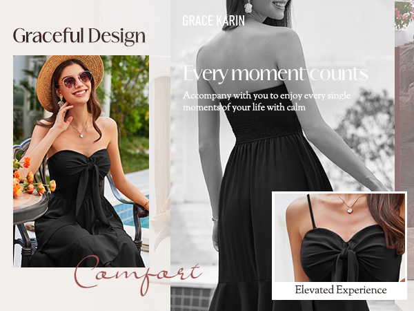 black casual midi dresses for women