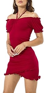 Strap Ruffle Open Back Slip Dress